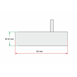 3007143LG Svornjak s podmazivanjem 30x93 mm za utovarne platforme Dautel